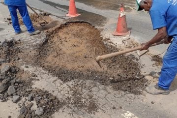 Secretaria de Obras aproveita estiagem e executa operação tapa-buracos em vários pontos de Itabira