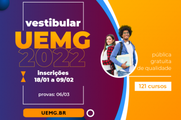 Inscrições para o vestibular 2022 da Uemg começam no próximo dia 18