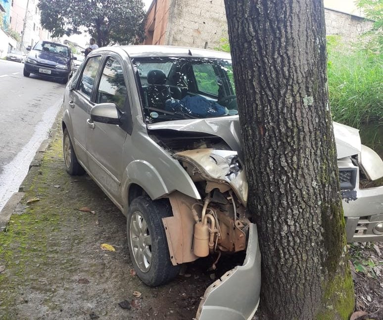 Motorista cochila e bate contra árvore em Itabira