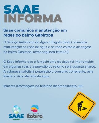 Redes de água e esgoto do bairro Gabiroba passam por manutenção