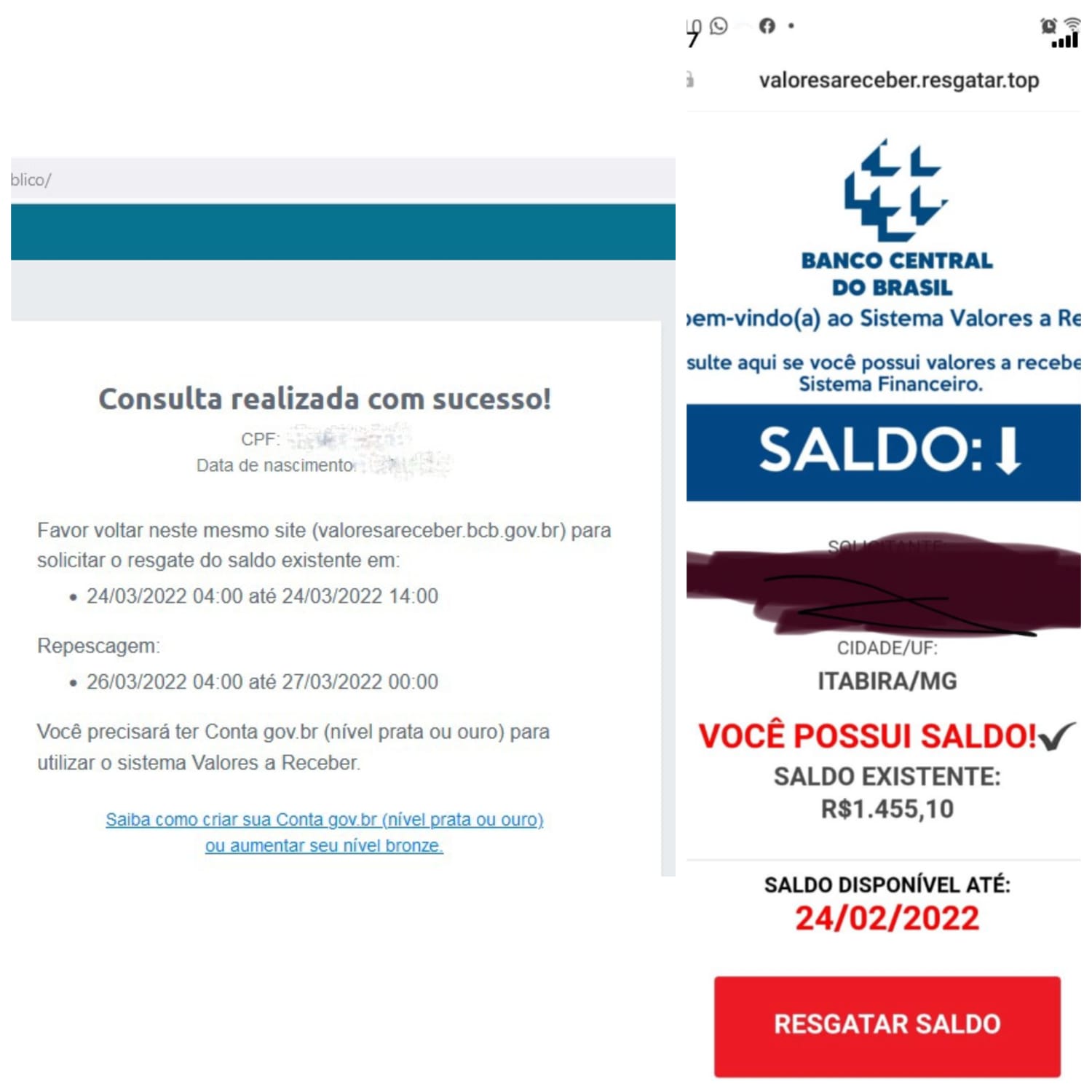 Comparativo entre sites