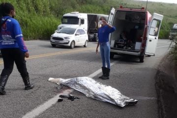 Ciclista morre após ser atropelado por carro na BR-381 em Nova Era