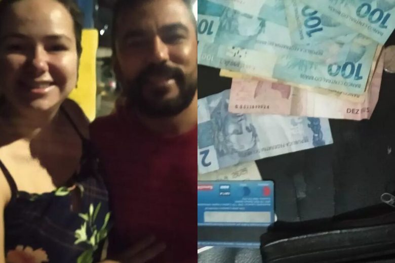 Gari perde carteira com o salário do mês e casal que encontrou devolve item ao dono