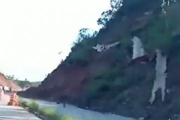 MG-030, em Nova Lima, tem alterações no trânsito após deslizamento de encosta