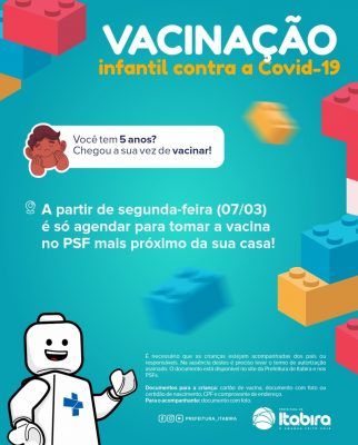 Covid-19: Itabira vacina crianças de 5 a 11 anos de idade