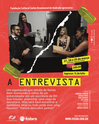 Espetáculo "A Entrevista", do grupo de teatro da FCCDA, estreia no domingo