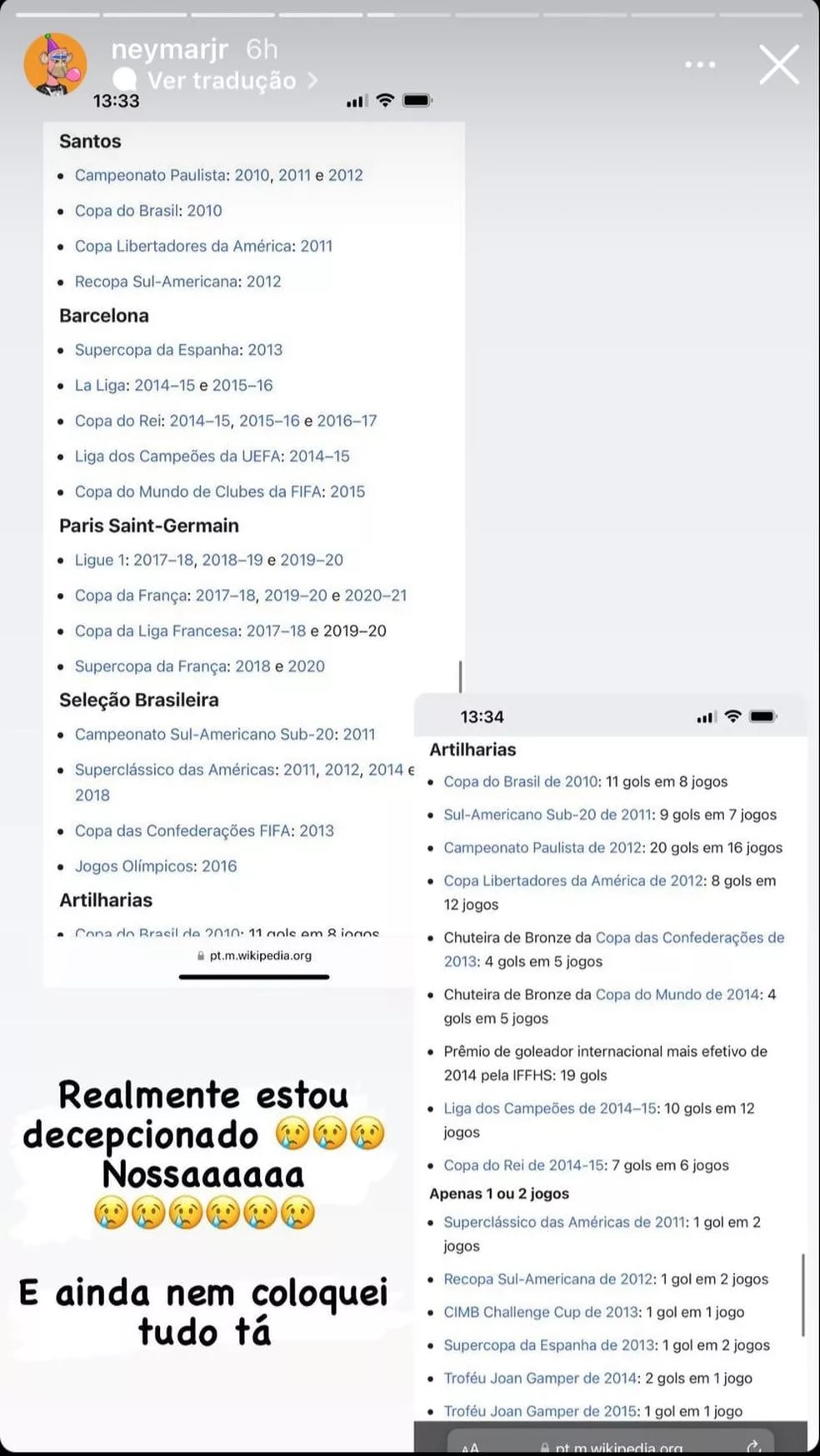 Nas redes sociais, Neymar rebate crítica de lateral brasileiro ex-Liverpool