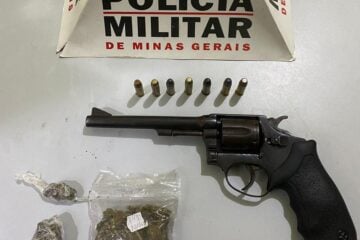 PM apreende revólver e porções de maconha em Ipatinga