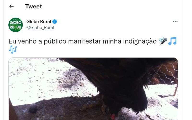 Globo Rural zoa eliminação do Galo com trecho da música ‘Nota de Repúdio’