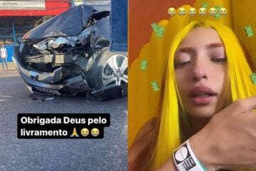 Influenciadora Ruivinha de Marte sofre acidente grave e carro fica destruído