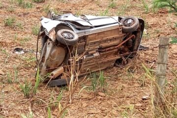 Homem fica ferido em capotamento na estrada de Santa Maria