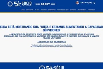 Cruzeiro x Criciúma: volume de acessos trava site da venda de ingressos