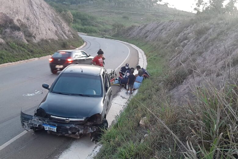 Motorista fica ferido em acidente na MG-129 em Itabira