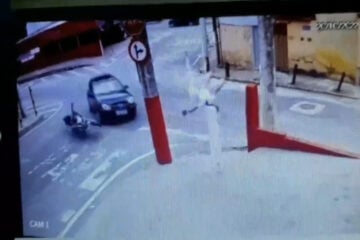 Câmeras de segurança flagram acidente no Bairro Bethânia