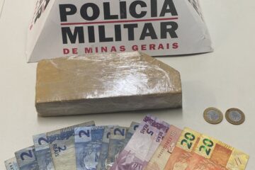 Suspeito de tráfico é preso com dinheiro e barra de crack