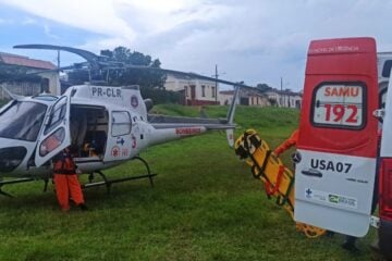 Acidente com moto de trilha mobiliza helicóptero dos bombeiros
