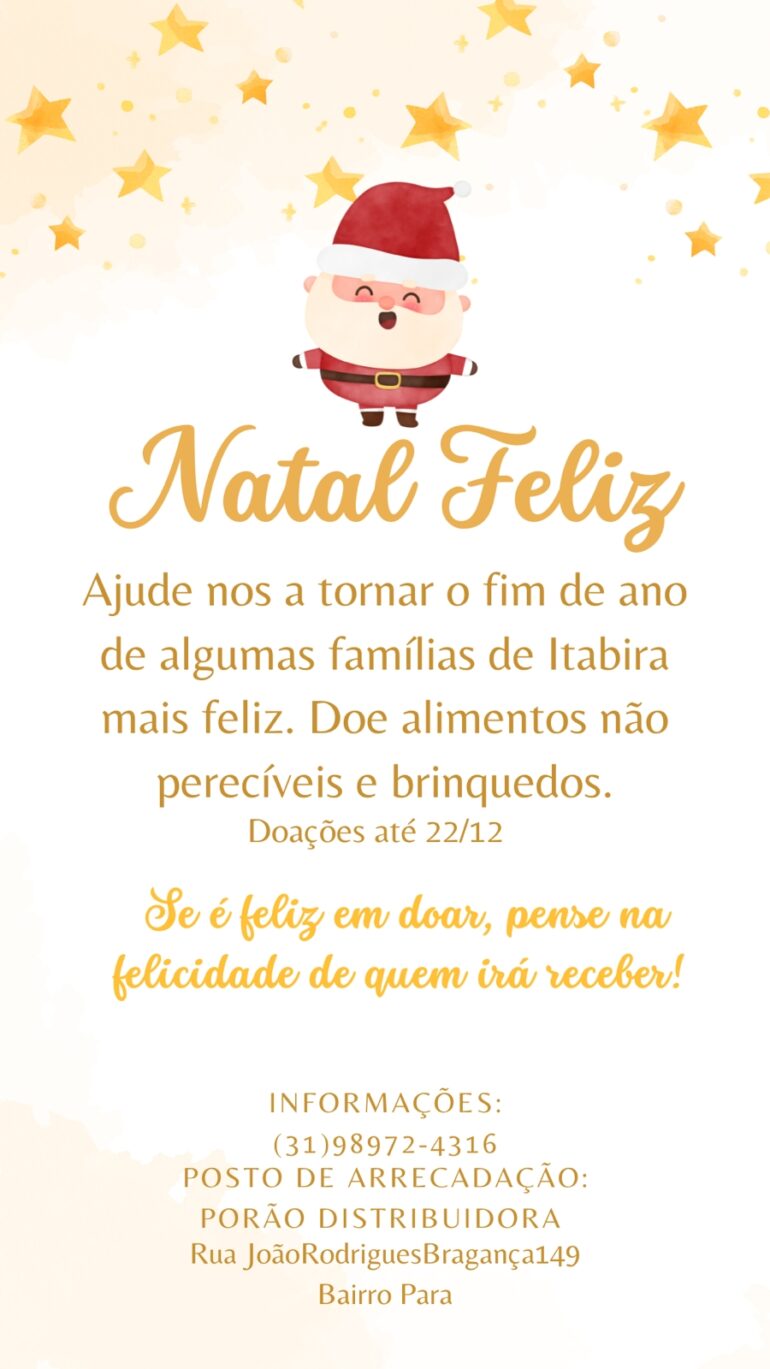 Grupo de itabiranos organiza ação solidária para recolher doações de brinquedos e alimentos