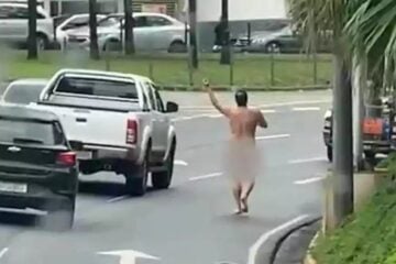 Homem anda nu e ensanguentado em avenida de Belo Horizonte; confira vídeo