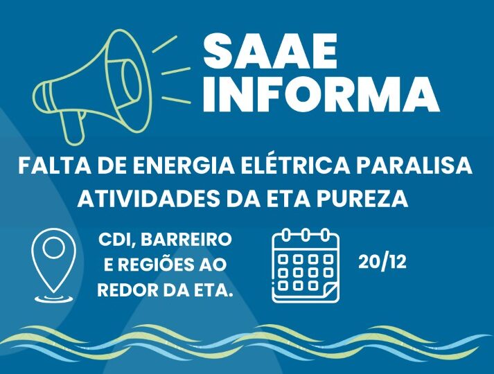 Falta de energia elétrica paralisa atividades da ETA Pureza