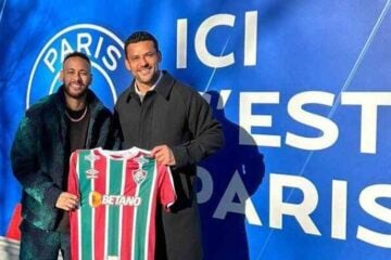 Neymar é presenteado por Fred durante viagem do ex-jogador a Paris