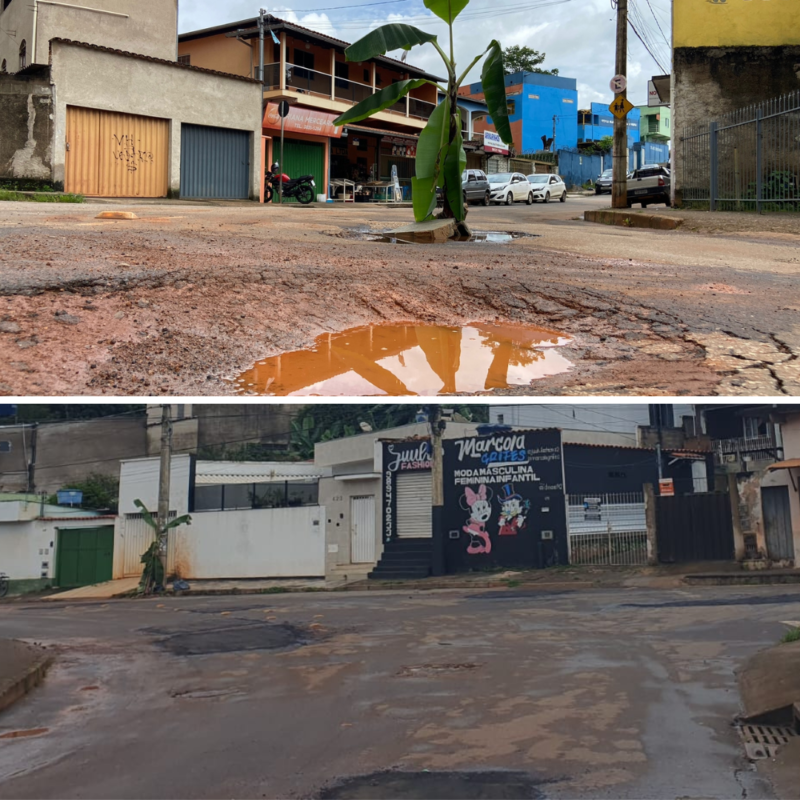 Após moradores usarem bananeiras como forma de sinalização e protesto, buracos são tapados no Santa Ruth