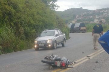 Motociclista morre em colisão com carreta na BR-381, em Nova Era