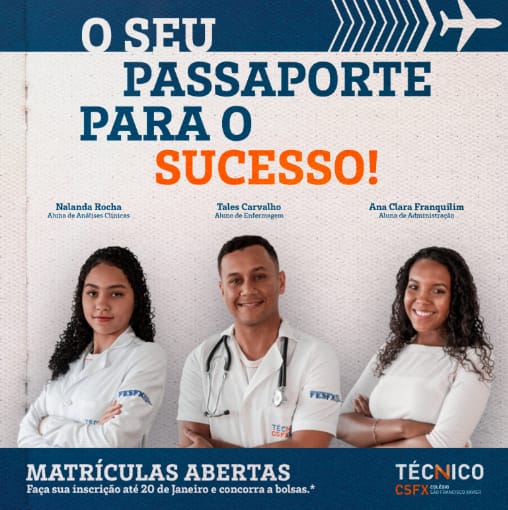 CSFX Técnico abre inscrições para o primeiro semestre 2023 e divulga bolsas 100% gratuitas