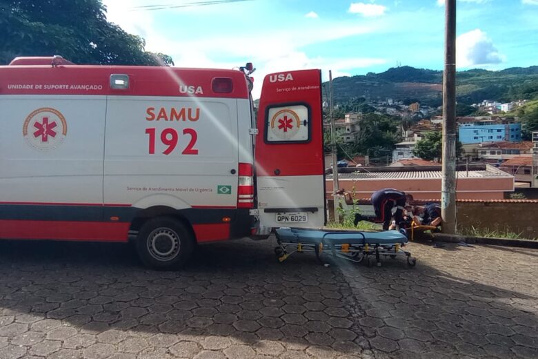 Jovem é socorrido após ser baleado no pescoço em Itabira