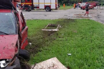 BR-116: dois homens e uma criança morrem em grave acidente em Muriaé