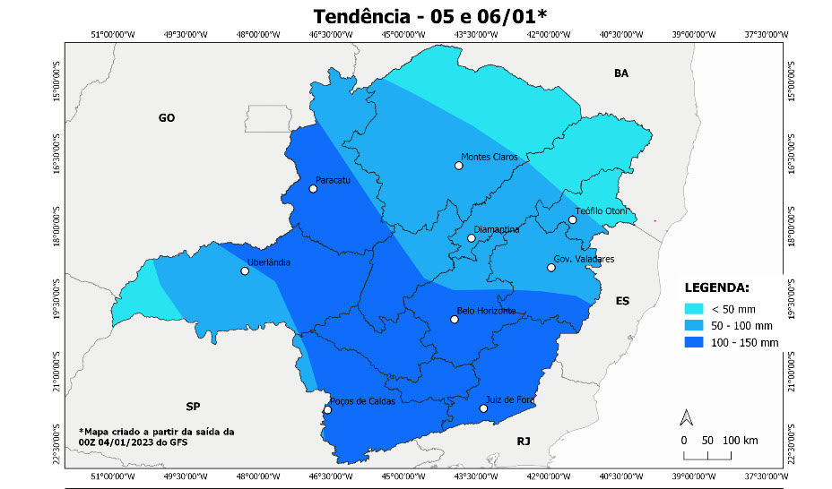 Defesa Civil: Minas Gerais poderá ter chuvas de até 200 mm nas próximas 48 horas