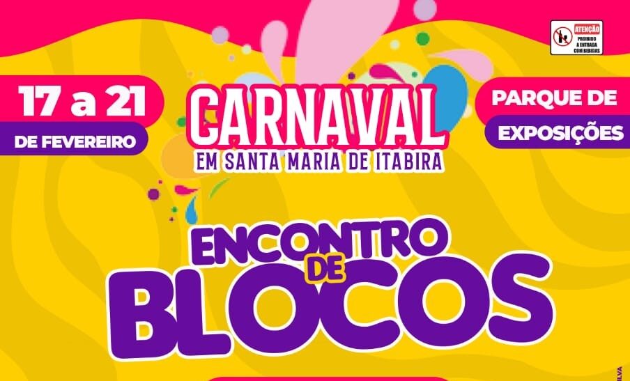 Vai ter folia em Santa Maria de Itabira! Veja a programação completa do ‘Encontro de Blocos’