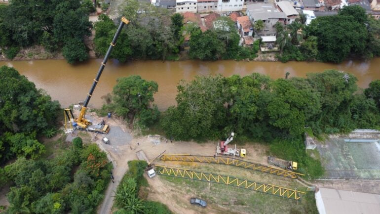 Mais uma etapa da ponte do Santa Cruz é iniciada em Monlevade