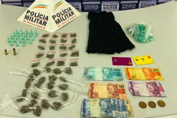 PM apreende drogas e munições após denúncia no Gabiroba