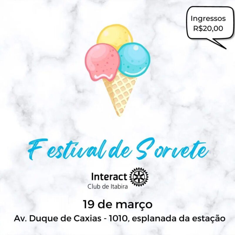 Interact Club de Itabira promove Festival de Sorvete neste domingo (19)