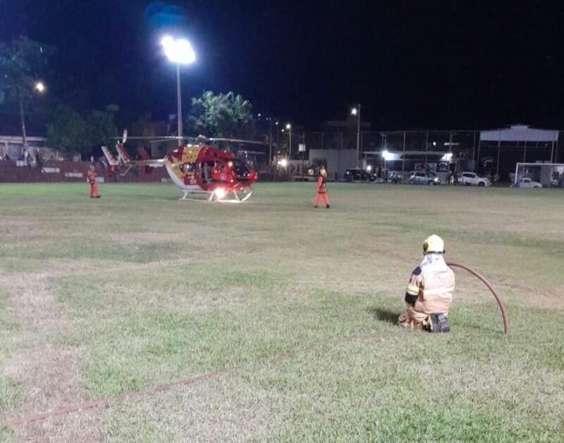 Motociclista é socorrido de helicóptero após acidente na BR-381 em São Gonçalo