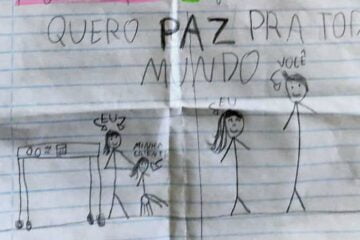 Monlevade: Criança comove policial ao desenhar o sonho dela e dizer “quero paz pra todo mundo”