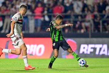 América comete erros capitais e é derrotado por 3×0 para o São Paulo
