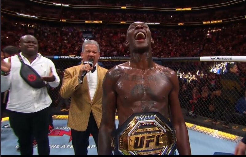 Adesanya nocauteia Poatan, provoca com ‘flechada’ e recupera cinturão no UFC 287