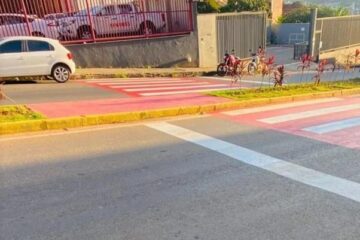 Transita diz que faixa de pedestres alvo de críticas em Itabira foi pintada conforme a lei