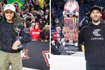 Rayssa Leal e Kelvin Hoefler vencem primeira etapa da liga mundial de street em Chicago