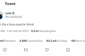 Presidente Lula posta “indireta” no Twitter 