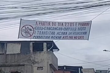 Faixa de proibição de ‘grau’ e ‘gangangan’ chama atenção em BH