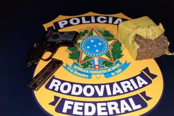 PRF prende dois homens e apreende pistola, munições e drogas na BR-381