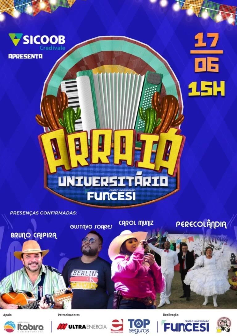 Grupo Perecolândia se apresenta no Arraiá Universitário da Funcesi, neste sábado