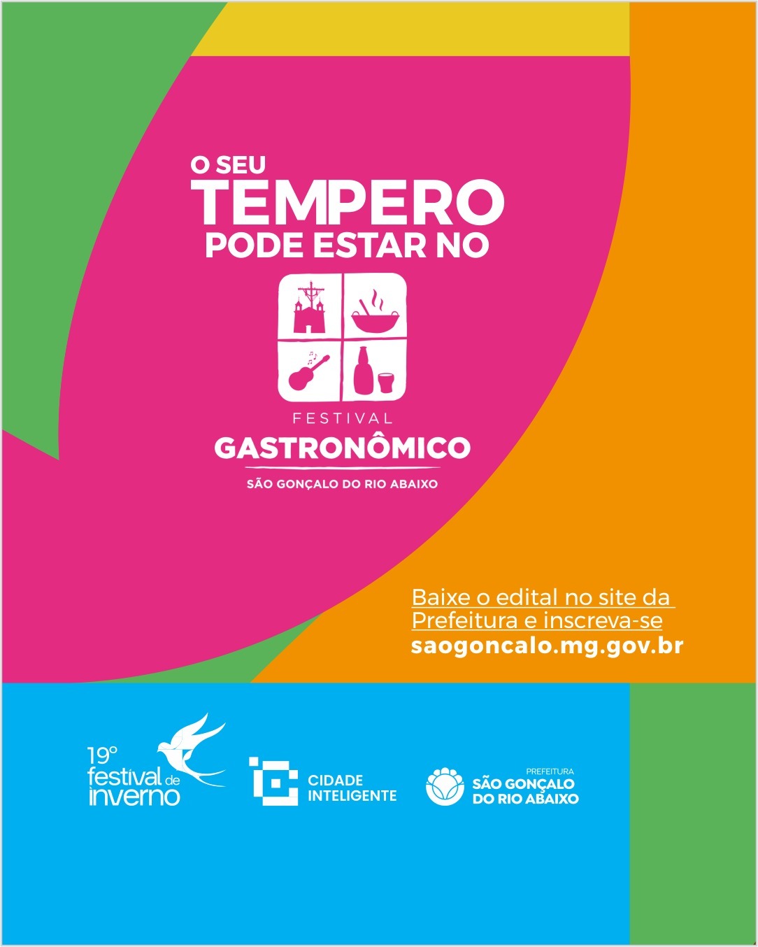 Inscrições abertas para o 4º Festival Gastronômico de São Gonçalo do Rio Abaixo; saiba como participar