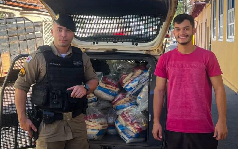 Estudante organiza ação social e coleta cestas básicas para famílias carentes de Ferros e Itabira