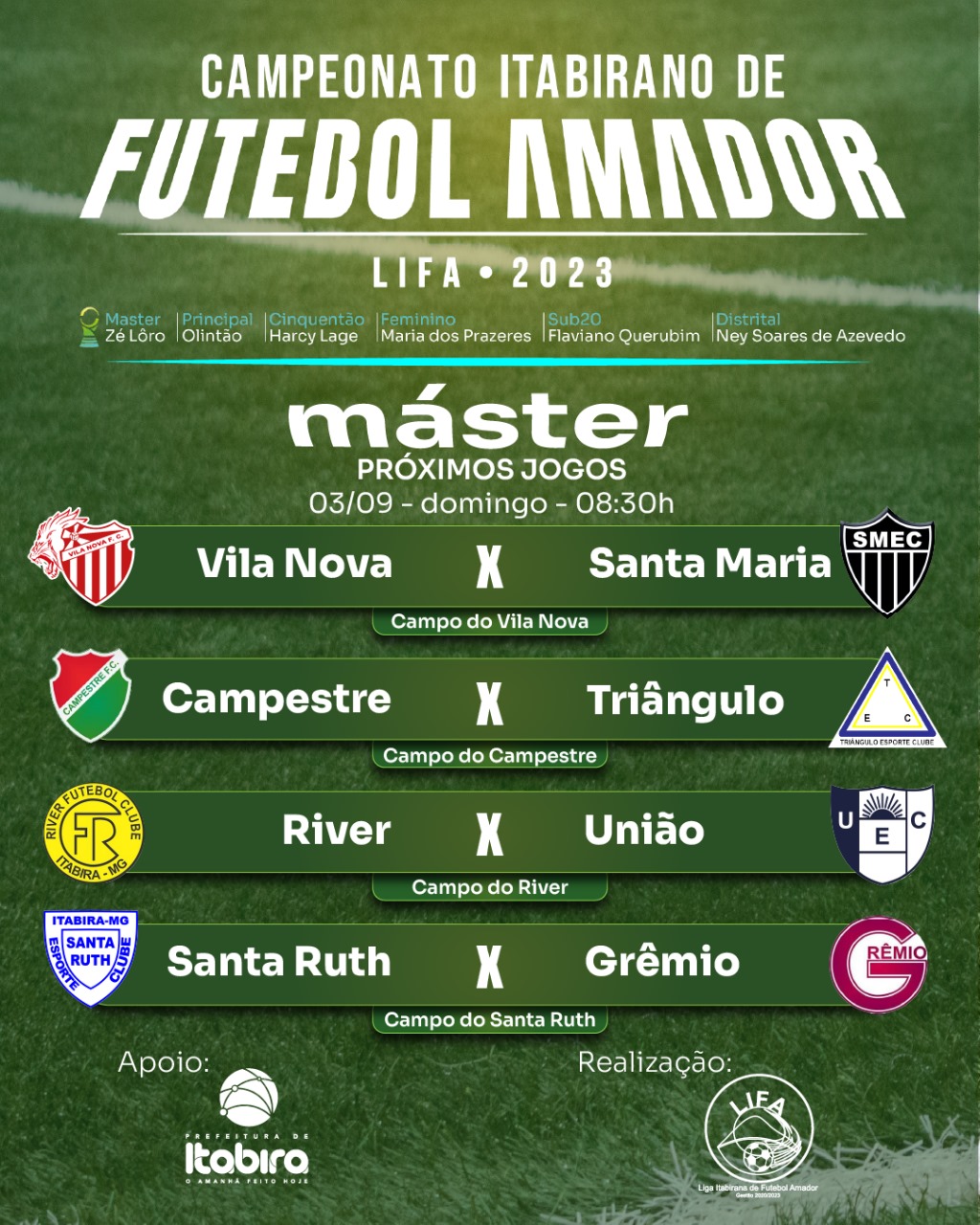 Campeonato Itabirano de Futebol Amador: categorias Máster e Sub-20 começam neste final de semana