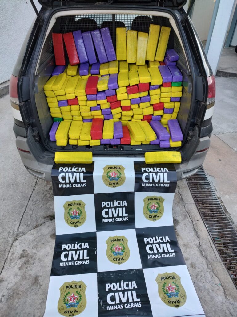 Polícia apreende mais de 200 barras de maconha na Grande BH