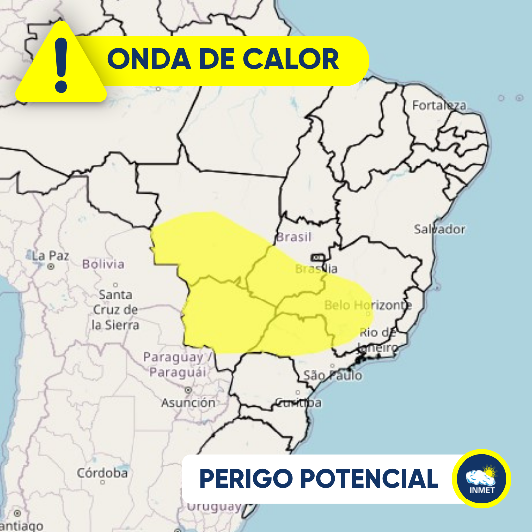 Inmet emite aviso de perigo de onda de calor para cinco estados; alerta pode ser ampliado na próxima semana