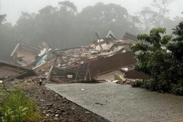 Prédio desaba em Gramado por conta do grande volume de chuvas